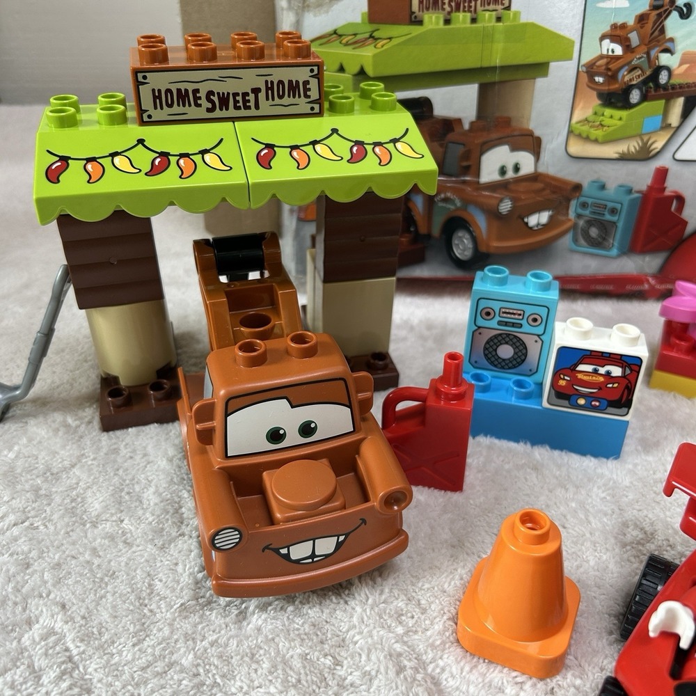 LEGO Duplo Disney Cars MATER'S Shed Tow Truck 99% Complete & Mickeys Roadster - Picture 2 of 9